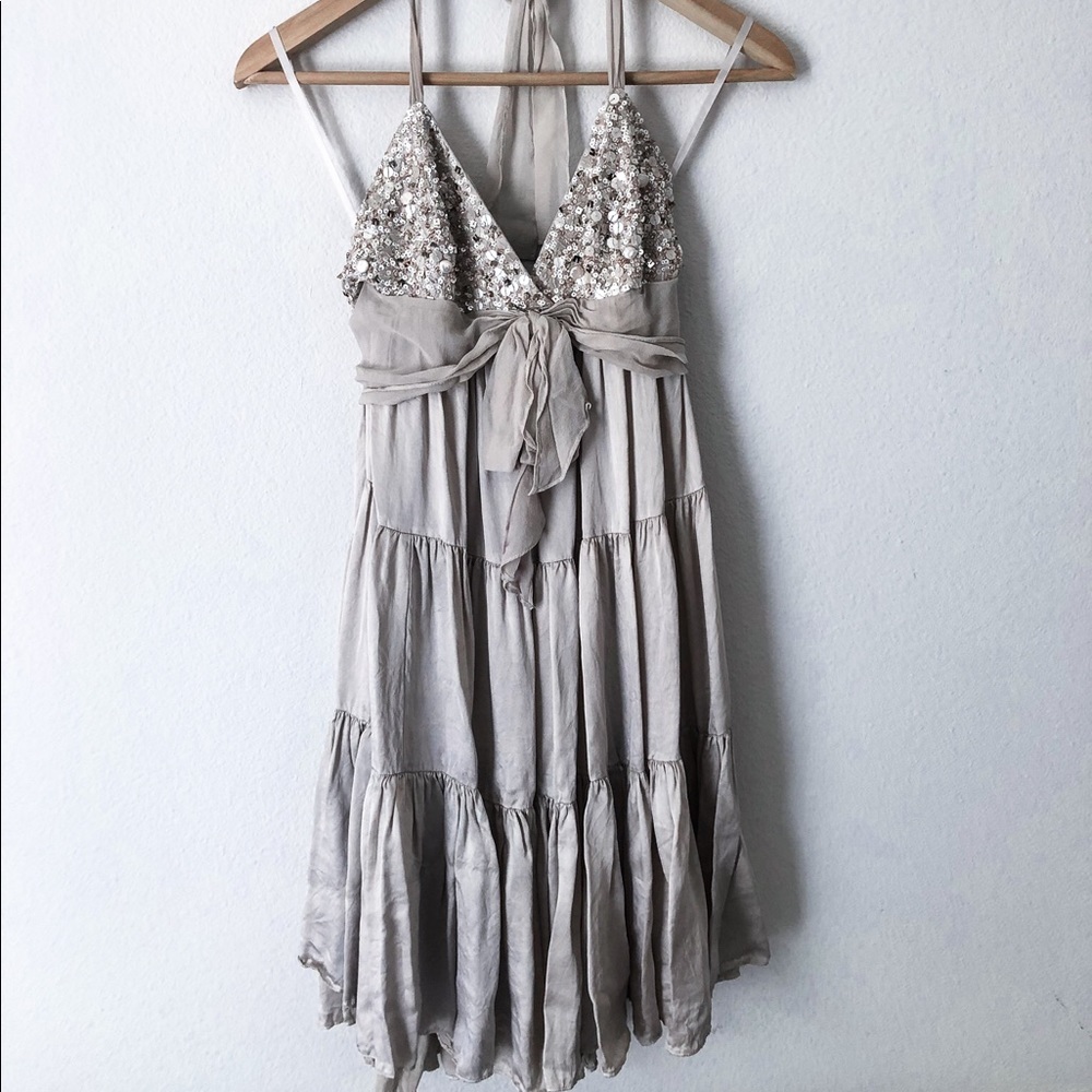 BCBG MAX AZRIA sequin dress size 4 cream